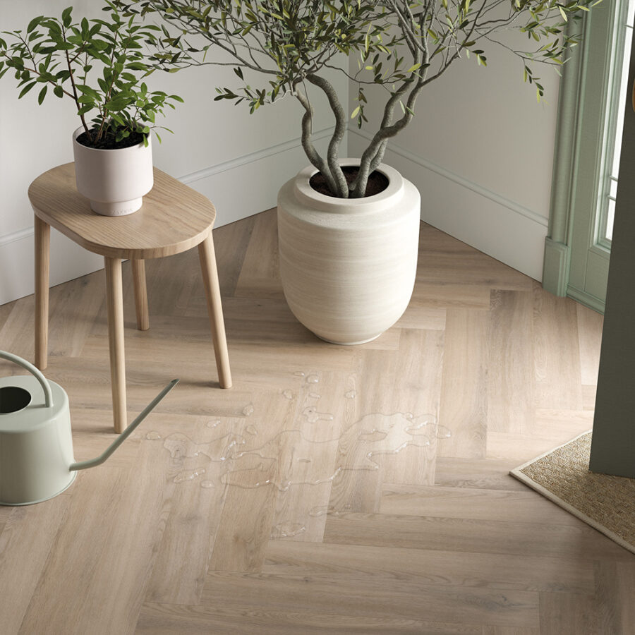 Polyflor Camaro Rigid Core – Naked Blond Oak Herringbone RPQ4144