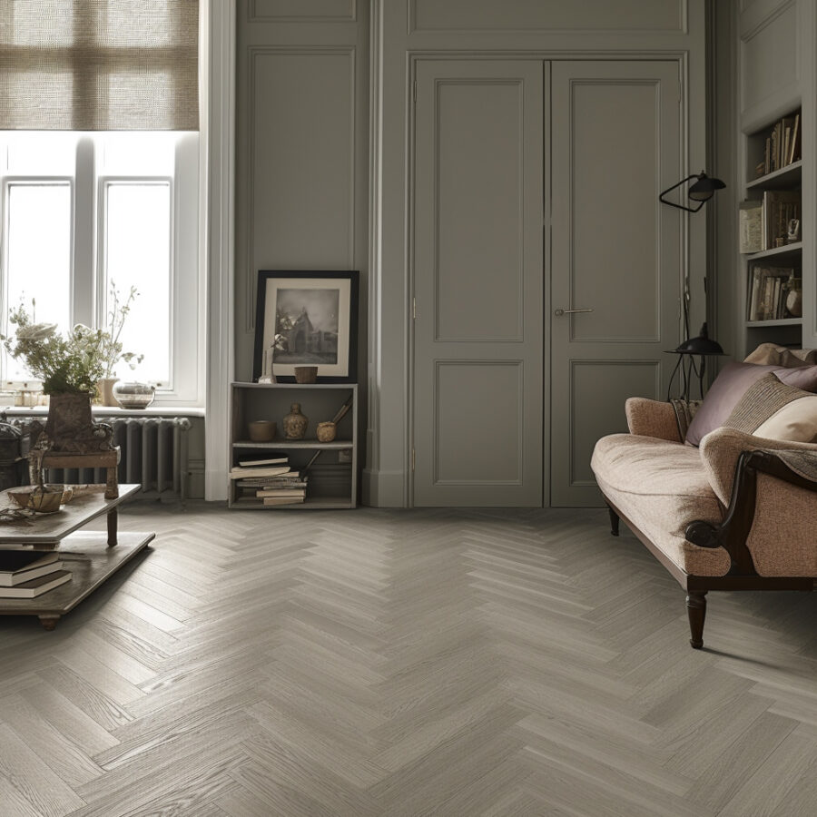 Royal Click Pro Herringbone Weathered Grey Oak
