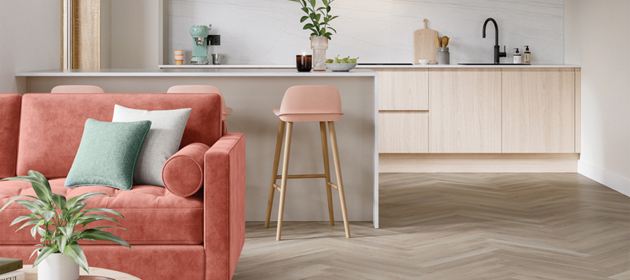 Practical & stylish kitchen flooring ideas 2 herringbone kitchen